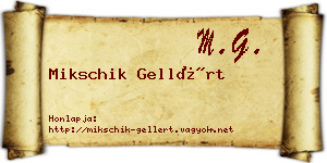 Mikschik Gellért névjegykártya